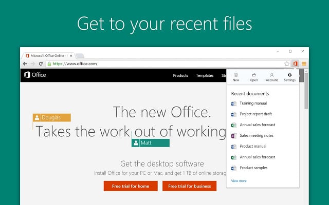 Browser Extensions from microsoft office