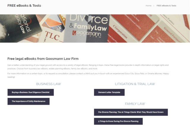 Lead Magnet Example - goosman law firm templates