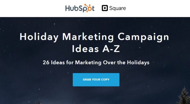Lead Magnet Examples - hubspot holiday list