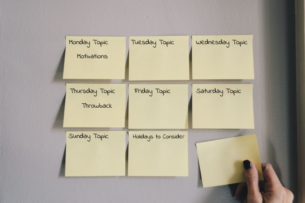 Blogging content calendar - planning content