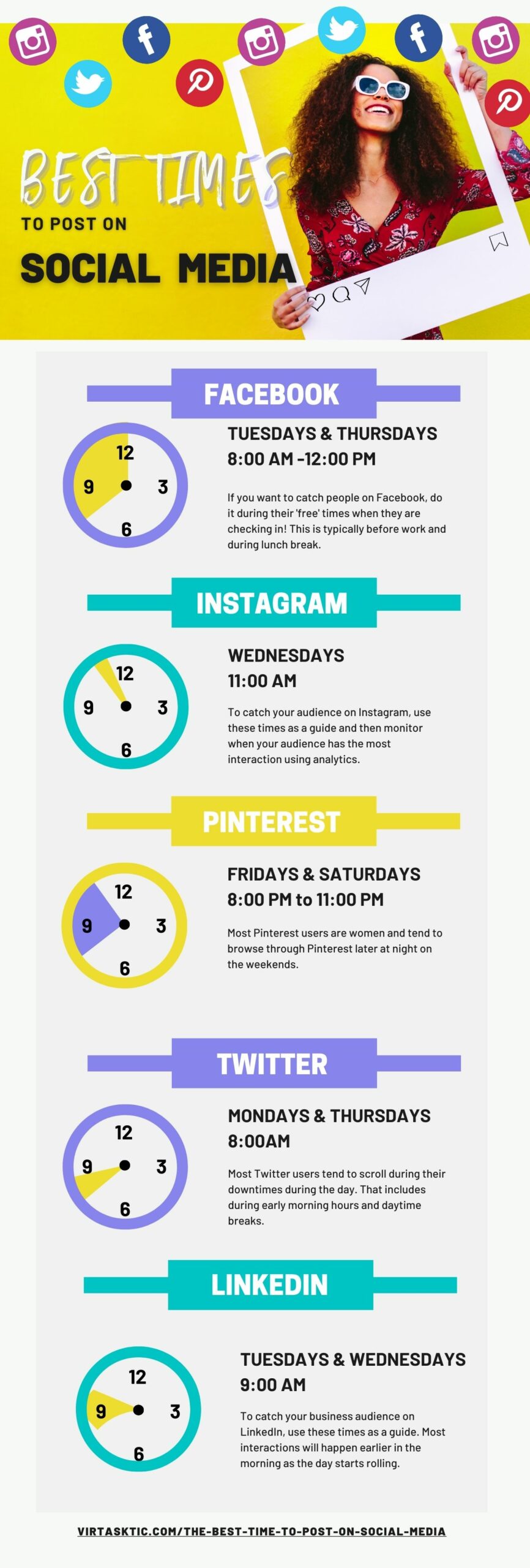 best times to post on social media - infographic final